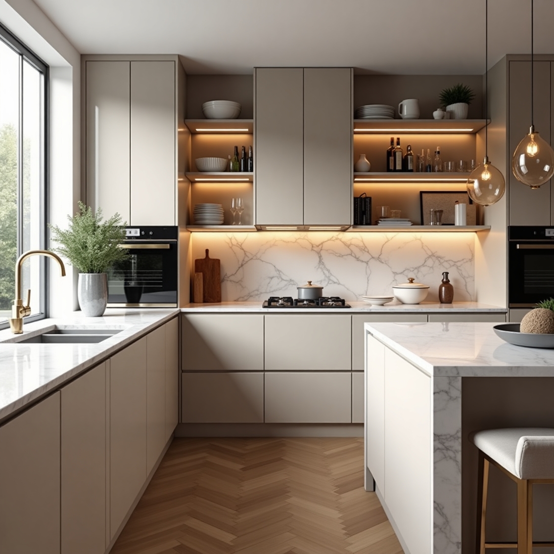 Home flux dev a luxurious and modern kitchen interior with highend 3